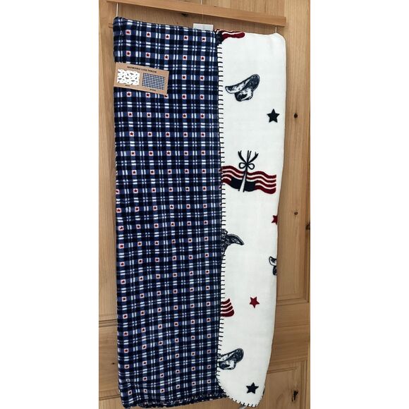 Wrangler Other - Wrangler Reversible Plush Throw Patriotic Western USA 4th of July 50” x 70” NWT